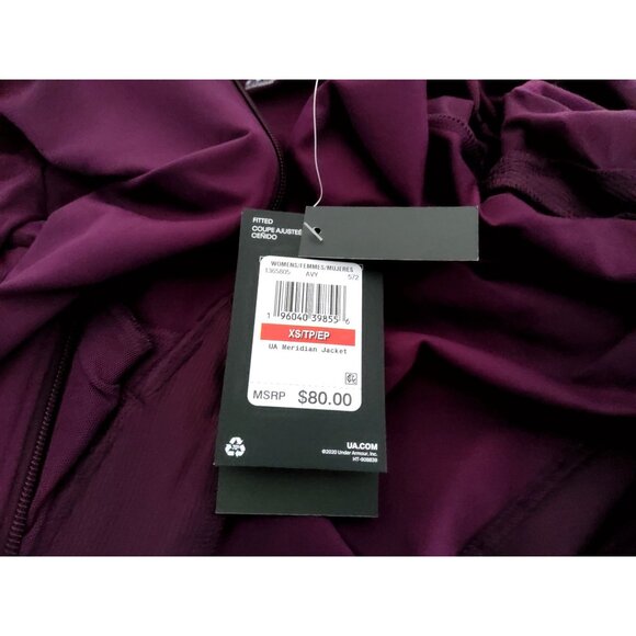 Under Armour Womens UA Meridian Fitted Jacket XS Plum Purple Polyester Blend - Picture 5 of 11